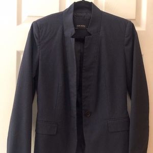 Zara Basic Collection Fitted Dark Navy Blue Blazer